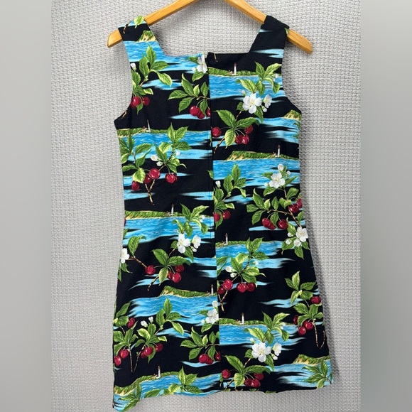Vtg 80’s Cherry Republic Hawaiian Mini Dress Women Large-Tropical Beach Sundress - Picture 5 of 8